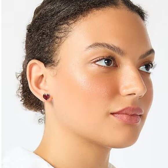 NWT - J.Crew Pavé heart studs - Picture 3 of 5